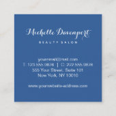 青いタイルのスティリッシュ正方形の名刺 スクエア名刺 (裏面)