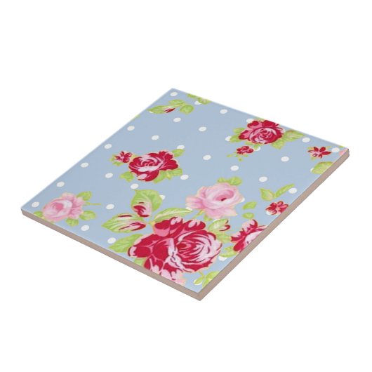 青いタイルのバラ タイル (側面)