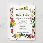 青いタイルのパタ地中海のーン赤ちゃんシャワー 招待状 (正面)