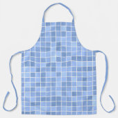 青いタイルのパ市松模様にターン エプロン (正面)