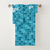 青いタイルのビジネスロゴ バスタオルセット (インサイチュ)