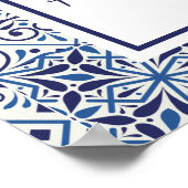 青いタイルのプラグ抜き式 ポスター (角)