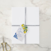 青いタイルのレモンイタリアンブライダルシャワーの好意 ギフトタグ (より糸付き)