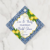 青いタイルのレモン アマルフィ パーティー ありがとう フェイバータグ (正面)