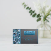 青いタイルの専門の名刺 名刺 (スタンド正面)