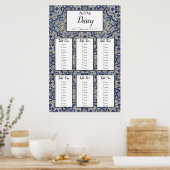 青いタイルの座席表 ポスター (キッチン)