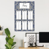 青いタイルの座席表 ポスター (ホームオフィス)