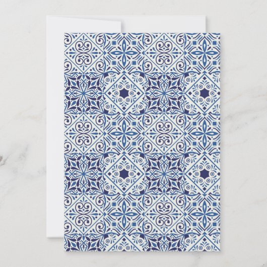 青いタイルの挙式のみの招待状 招待状 (裏面)