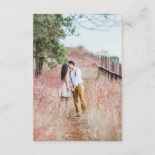 青いタイルの結婚詳細QRフォト挿入カード エンクロージャーカード (裏面)