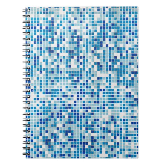 青いタイルの背景 ノートブック (正面)