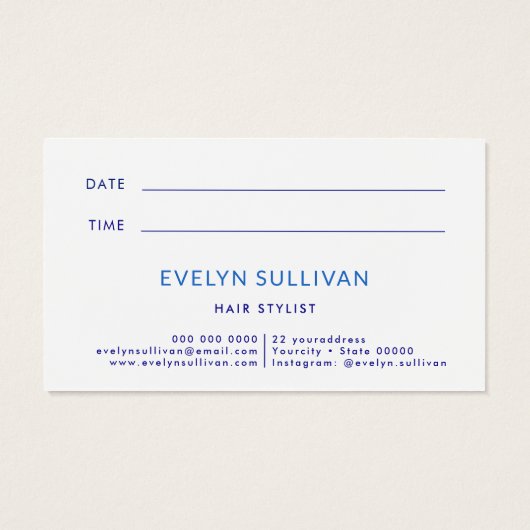 青いタイル地中海ののフレームアポイントメントカード (裏面)