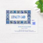青いタイル地中海ののフレームロイヤリティカード (デスク)