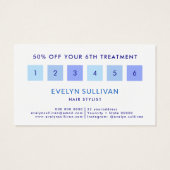 青いタイル地中海ののフレームロイヤリティカード (裏面)