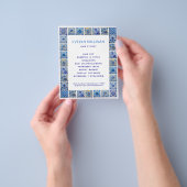 青いタイル地中海のフレームフライヤー チラシ (手)