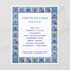 青いタイル地中海のフレームフライヤー チラシ