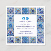 青いタイル地中海のフレーム名刺 スクエア名刺 (裏面)