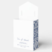 青いタイル地中海の結婚式の引き出物ボックス フェイバーボックス (オープン)