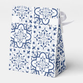 青いタイル地中海の結婚式の引き出物ボックス フェイバーボックス (裏面サイド)