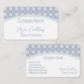 青いタイル張りのアーチ上の白い花模様 名刺 (正面/裏面)