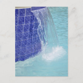 青いタイル張りのプール噴水 ポストカード