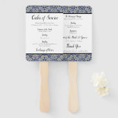 青いタイル結婚のサービスファンの順序 ハンドファン (正面&裏面)