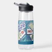 青いタイル ウォーターボトル (右面)