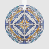 青いタイル オーナメント (裏面)