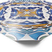 青いタイル フォトプリント            (角)