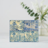 青いタイル ポストカード (スタンド正面)