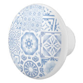 青いタイル，モザイク，マジョリカ， セラミックノブ (右)