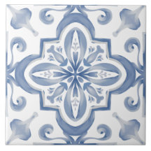 青いタイル，モザイク，マジョリカ，