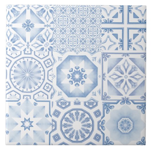 青いタイル，モザイク，マジョリカ， タイル (正面)