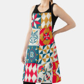 青いタイル：ヴィンテージモザイク背景。 エプロン (インサイチュ)