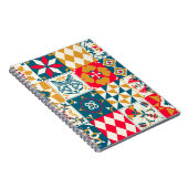 青いタイル:ヴィンテージモザイク背景。 ノートブック (右側)