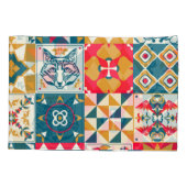 青いタイル：ヴィンテージモザイク背景。 枕カバー (裏面)