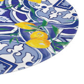 青いタイル，地中海のタイル，マジョリカ カッティングボード (角)