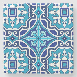 青いタイル，地中海のタイル，マジョリカ ストーンコースター