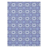 青いタイル，地中海のタイル，マジョリカ テーブルクロス (正面)