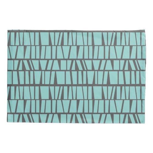 青いタイル 枕カバー (裏面)