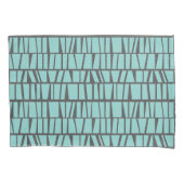 青いタイル 枕カバー (正面)