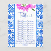 青いタイルBougainvilleaテーブイタリアンル番号 (裏面)