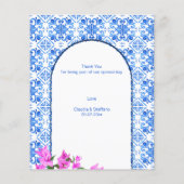 青いタイルBougainvilleaテーブエレガントル番号 (裏面)