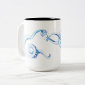 青いタコのコーヒー・マグ ツートーンマグカップ (正面左)