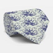 青いタコのタイ ネクタイ (ロール)