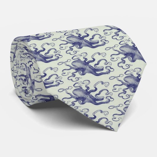 青いタコのタイ ネクタイ (ロール)