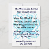 青いタコのプールを囲んでのパーティ 招待状 (裏面)