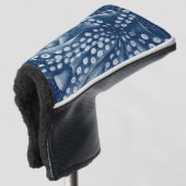 青いタコのヴィンテージの地図の上品 ゴルフヘッドカバー (3/4 正面)