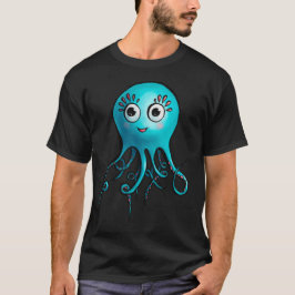 青いタコの漫画 – かわいい海の生き物 Tシャツ