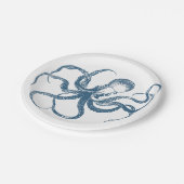 青いタコの紙皿 ペーパープレート (アングル)