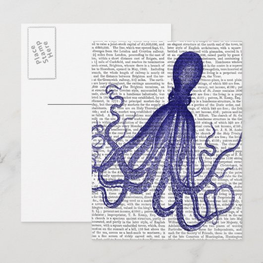 青いタコ5 ポストカード (正面/裏面)